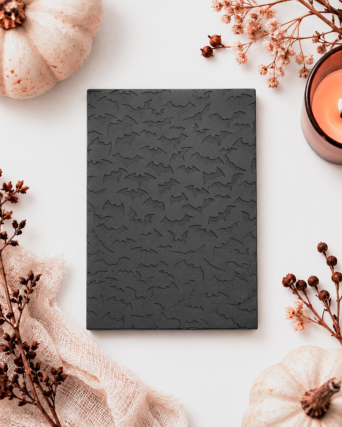 Plaque texture pâte polymère - chauve-souris
